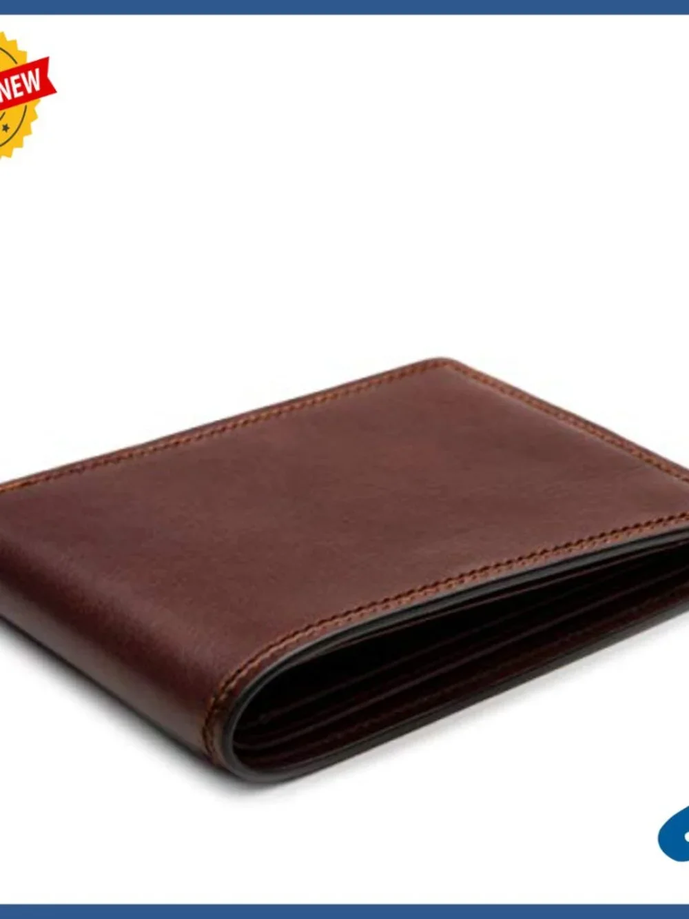 Men's Italian Leather Bifold Wallet RFID Blocking ID Window